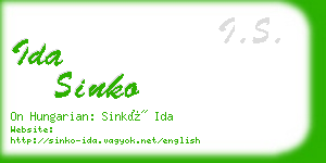 ida sinko business card